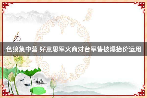 色狼集中营 好意思军火商对台军售被爆抬价运用