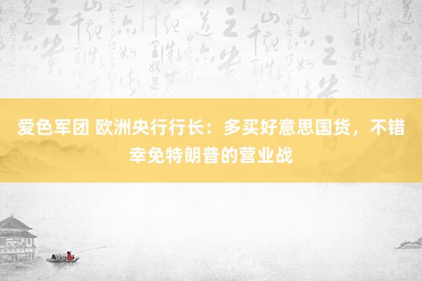 爱色军团 欧洲央行行长：多买好意思国货，不错幸免特朗普的营业战