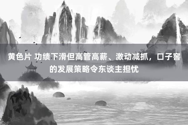 黄色片 功绩下滑但高管高薪、激动减抓，口子窖的发展策略令东谈主担忧