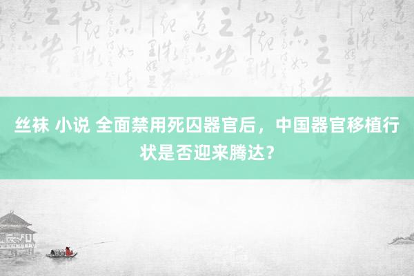 丝袜 小说 全面禁用死囚器官后，中国器官移植行状是否迎来腾达？
