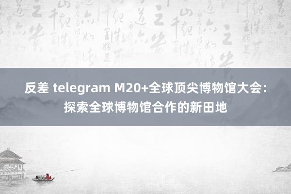 反差 telegram M20+全球顶尖博物馆大会：探索全球博物馆合作的新田地