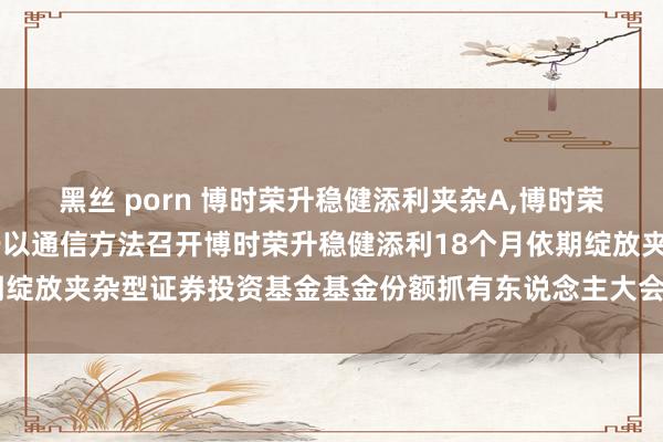 黑丝 porn 博时荣升稳健添利夹杂A，博时荣升稳健添利夹杂C: 对于以通信方法召开博时荣升稳健添利18个月依期绽放夹杂型证券投资基金基金份额抓有东说念主大会的第一次提醒性公告