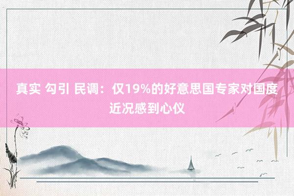 真实 勾引 民调：仅19%的好意思国专家对国度近况感到心仪