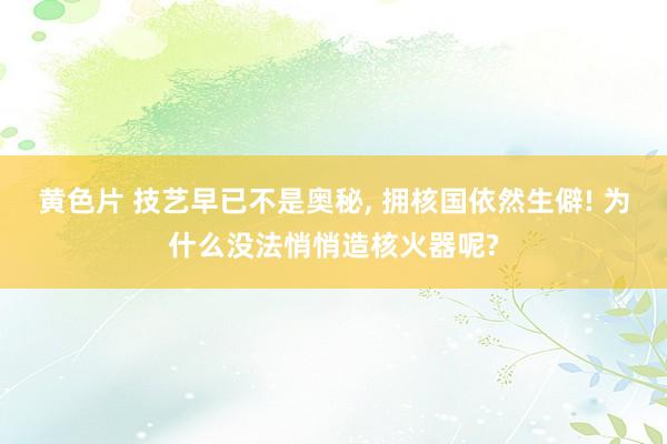 黄色片 技艺早已不是奥秘， 拥核国依然生僻! 为什么没法悄悄造核火器呢?
