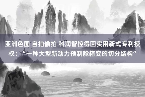 亚洲色图 自拍偷拍 科润智控得回实用新式专利授权：“一种大型新动力预制舱箱变的切分结构”